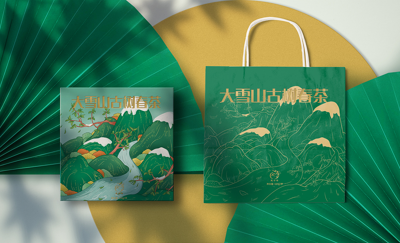 大雪山古树春茶国潮包装设计