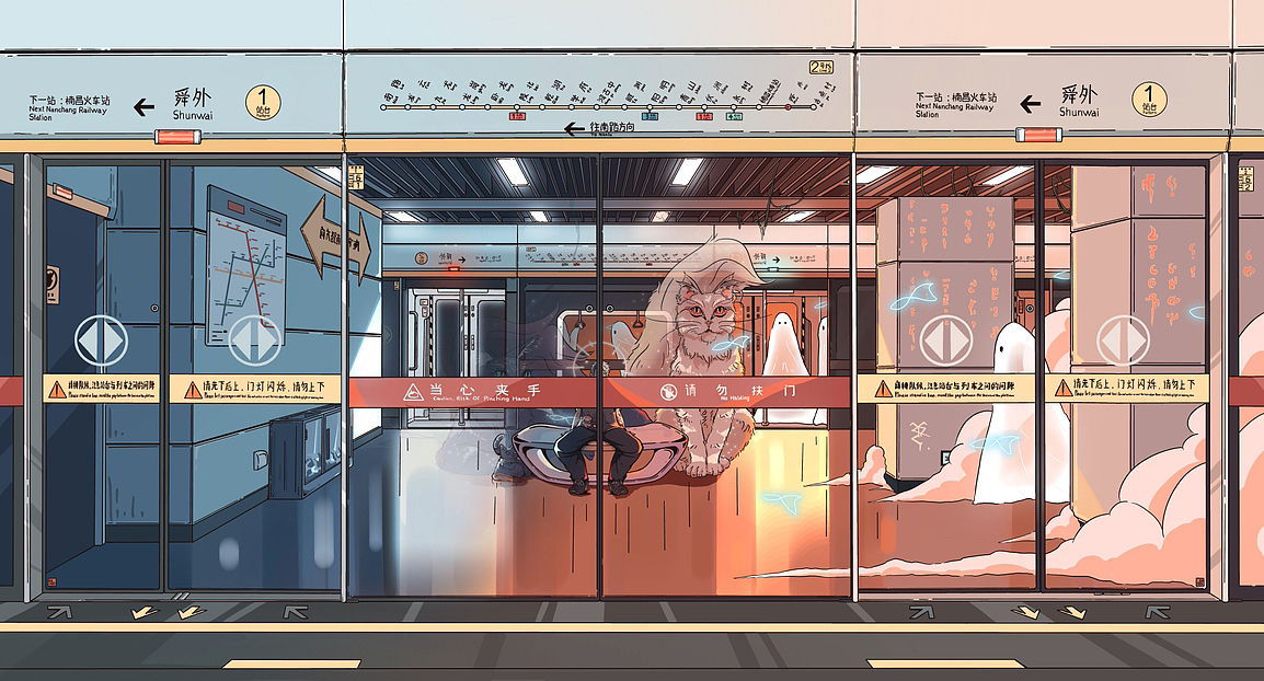 地铁站里的幻想（图ZMzQ5MTUxMjA0） - 概念设定 - 站酷设计师LockLJ原创素材 - 站酷ZCOOL