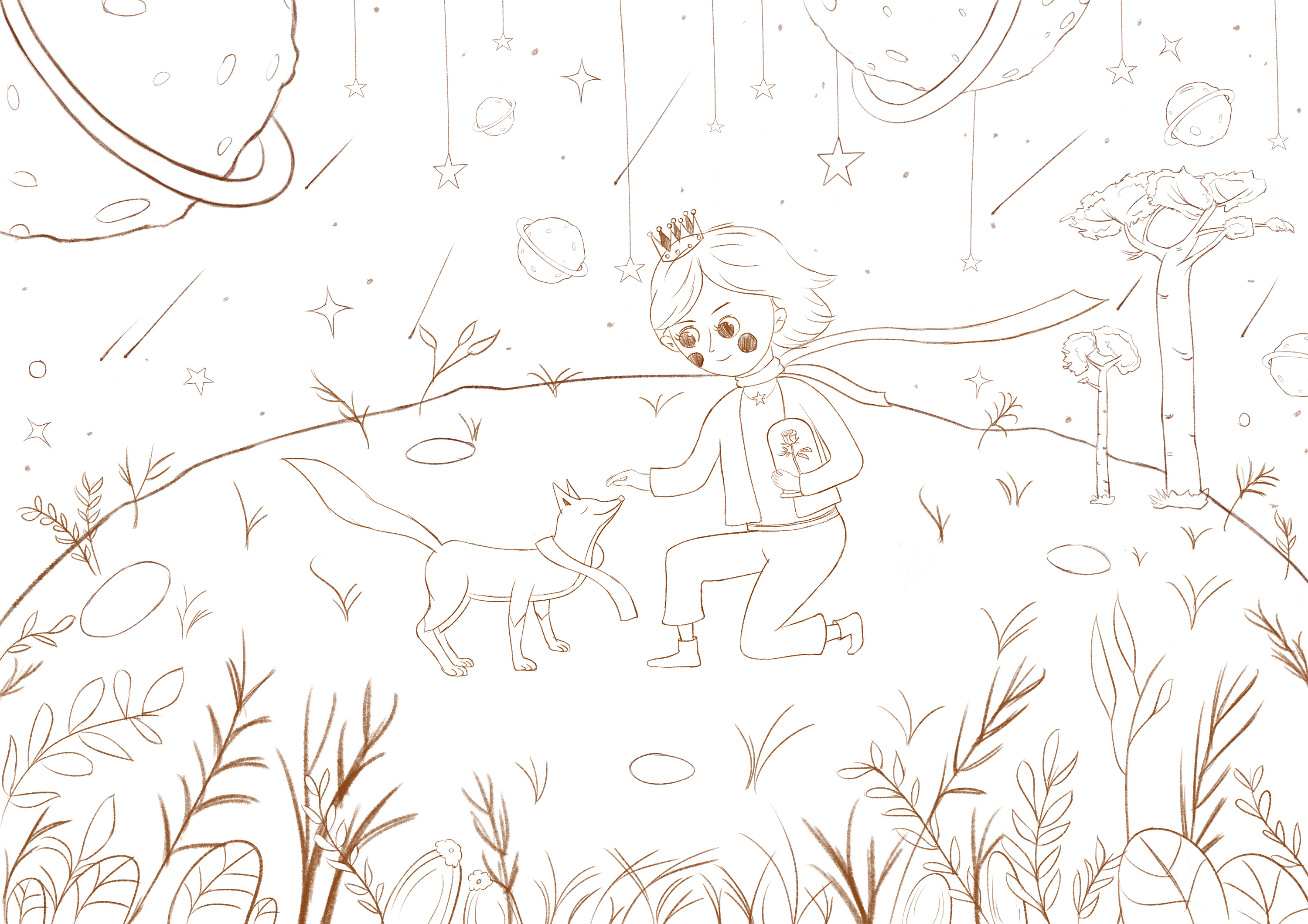 小王子/狐狸/玫瑰花