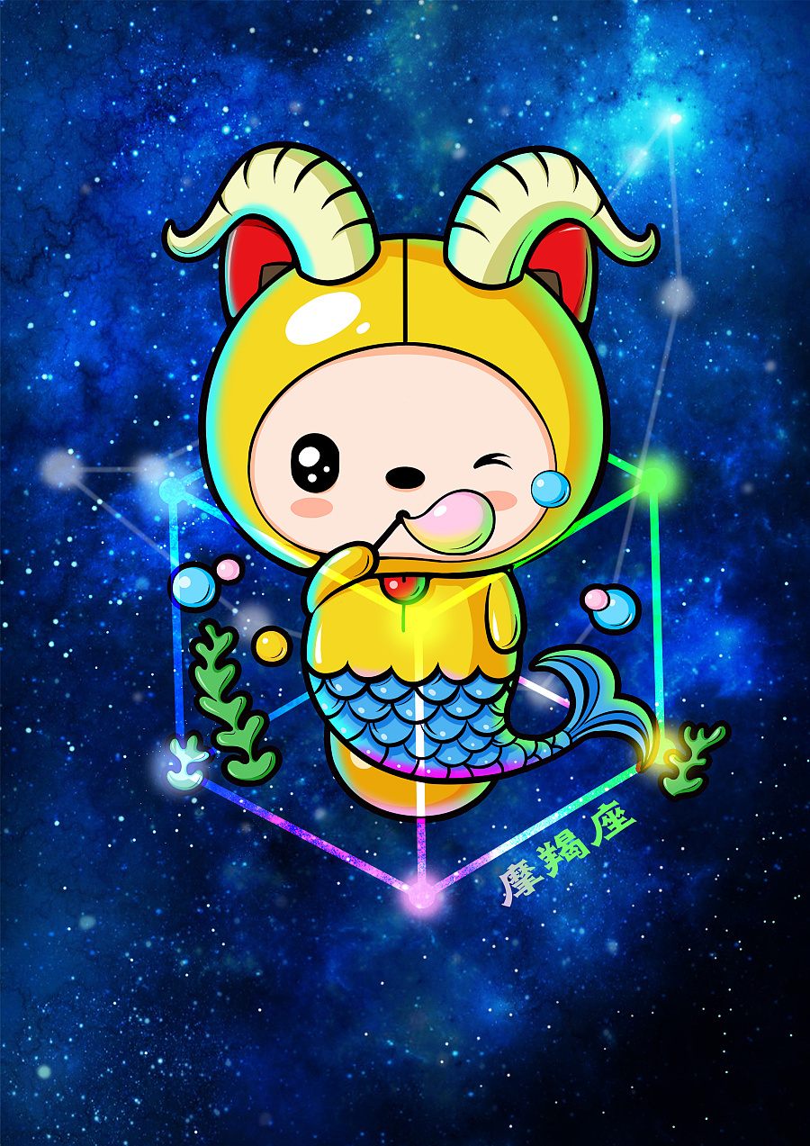 卡通形象吉祥物十二星座插画设计微信表情gif设计---茁茁猫设计