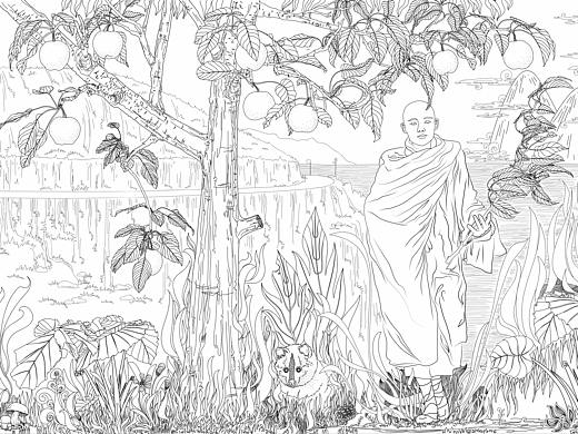 宝珠梨传说-长轴插画