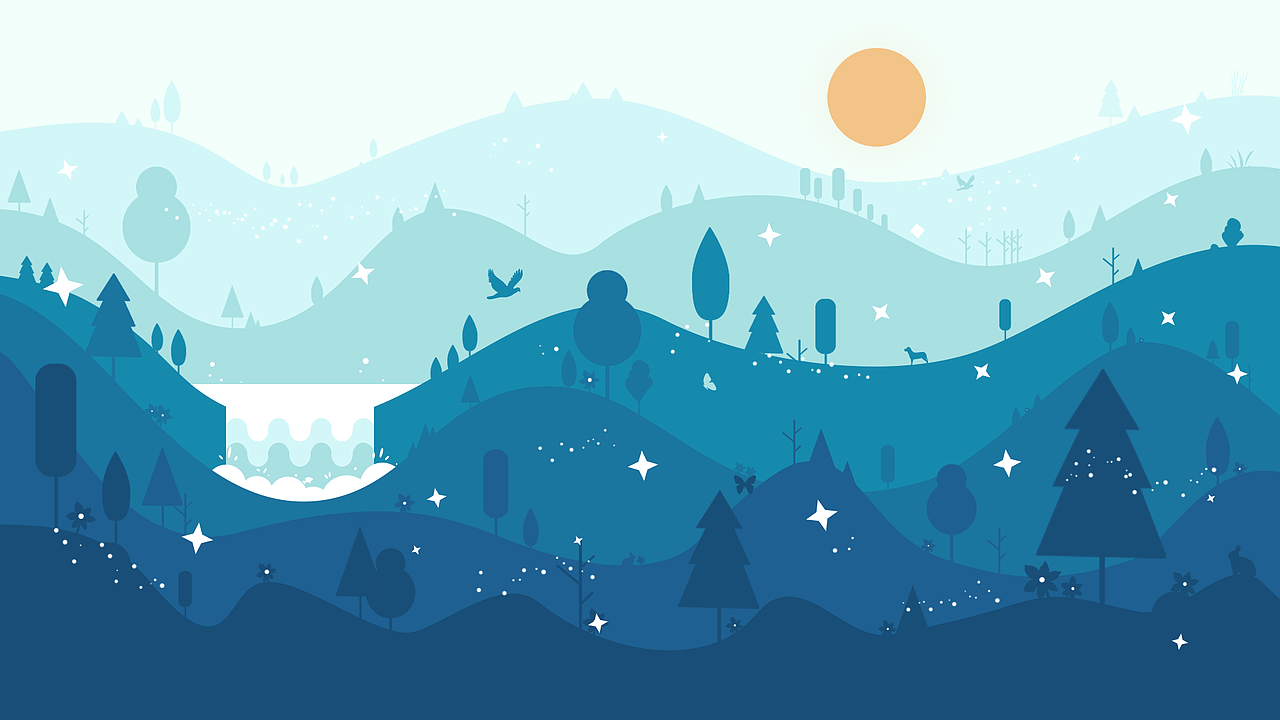 扁平化简约风景插画