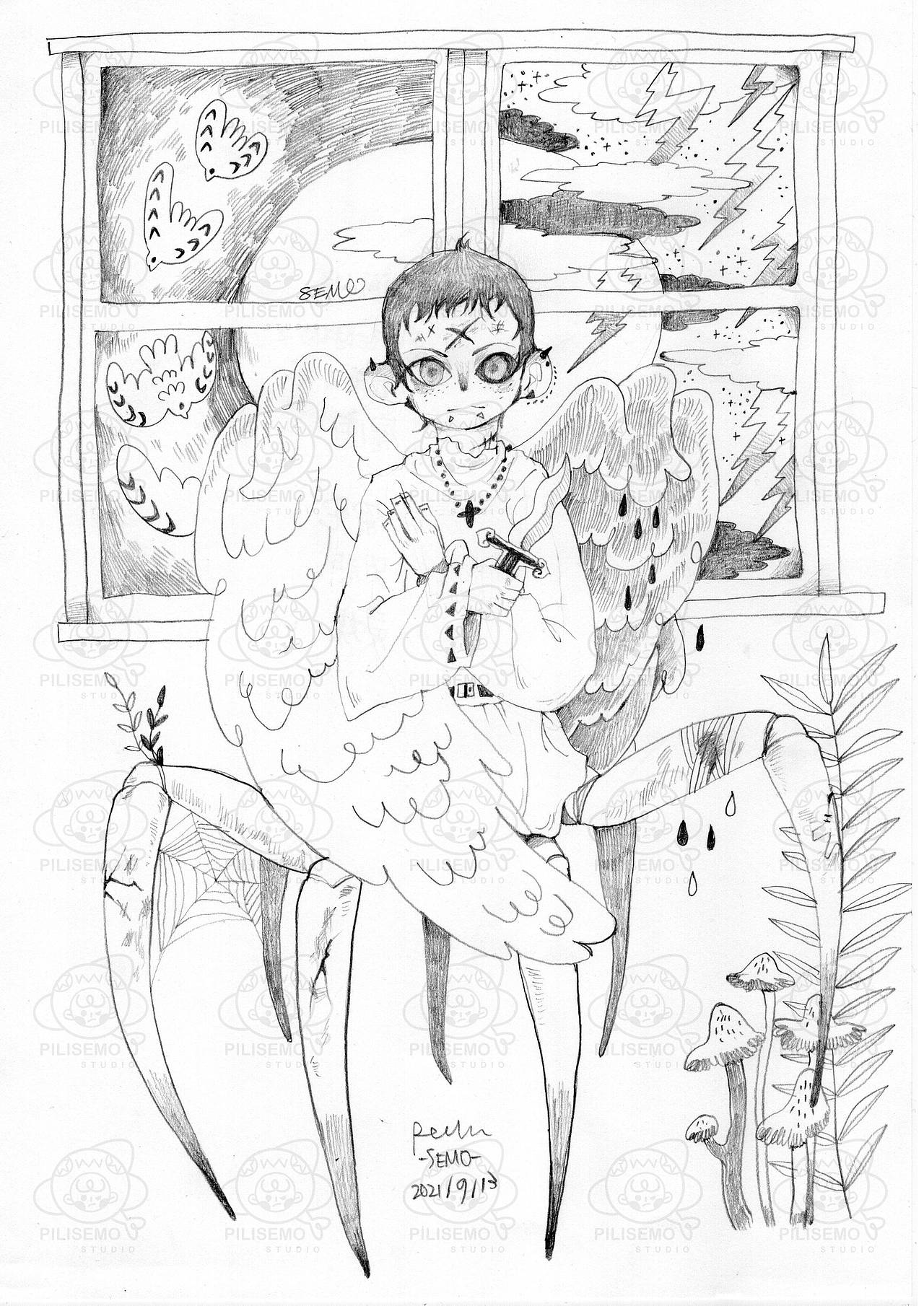 【SEMO原创】插画100打卡(4)手绘——电脑罢工时