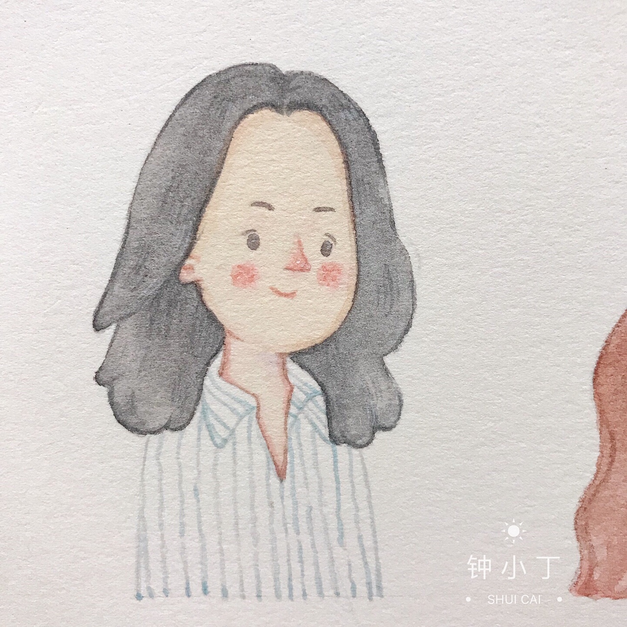 一组丑萌丑萌的水彩头像