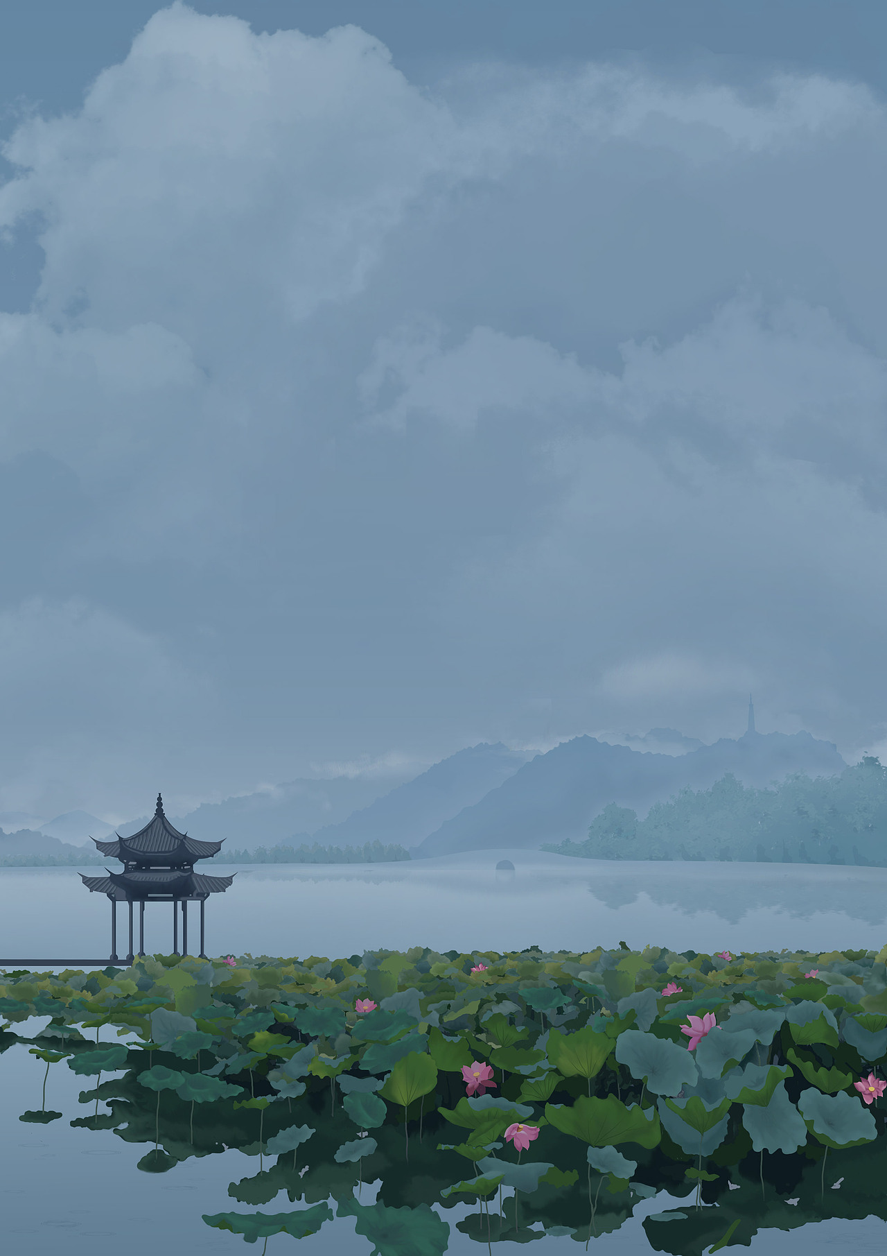 雨湖:山色空濛雨亦奇