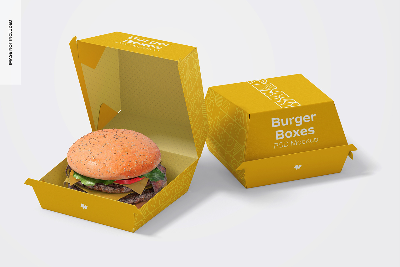 披萨汉堡打包盒样机系列|平面|包装|设计小刘刘 - 原创作品 - 站酷