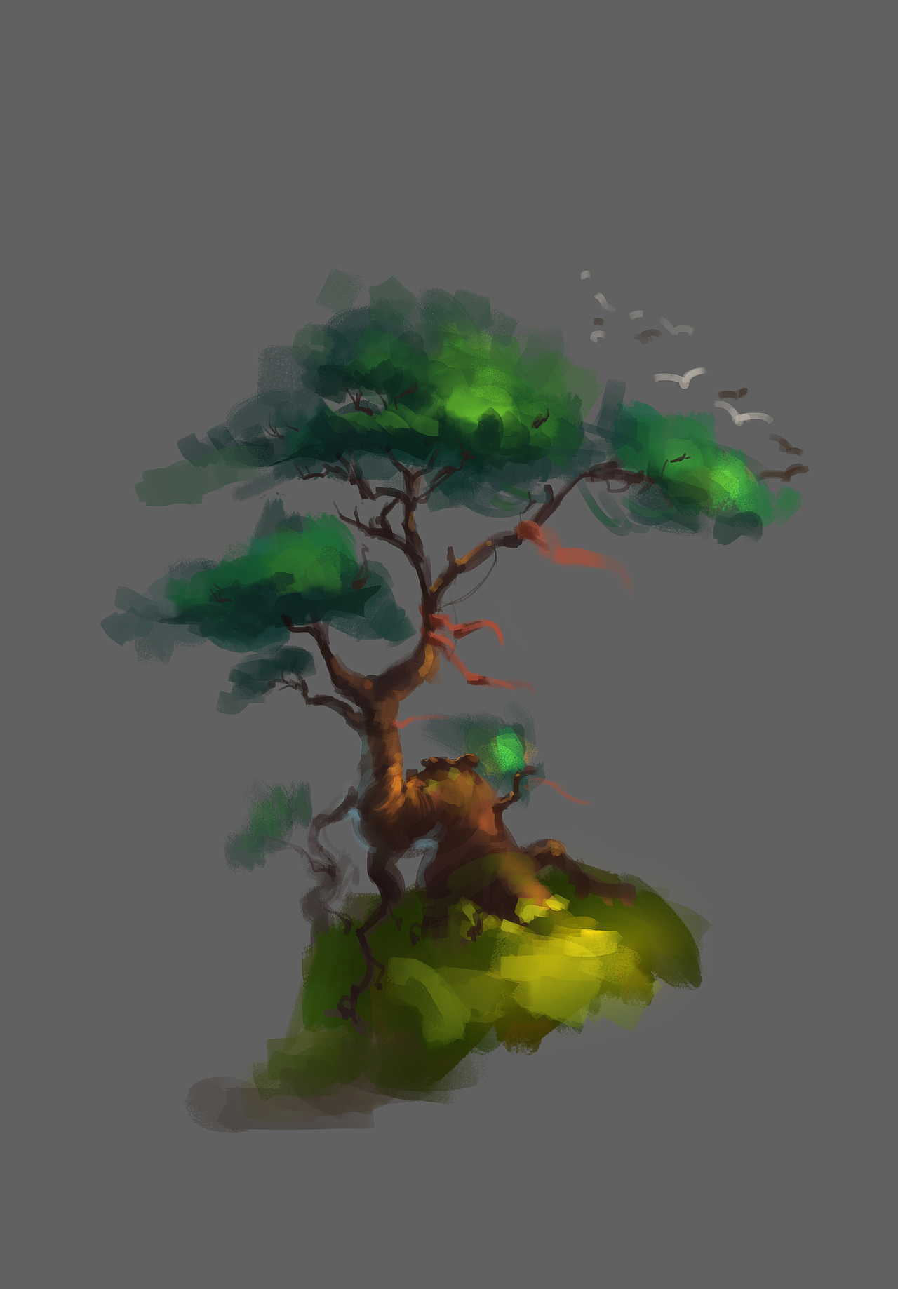 树木练习|插画|游戏原画|dzzx_原创作品-站酷zcool