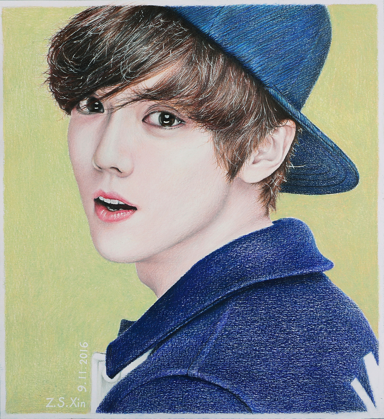 张顺昕彩铅手绘鹿晗