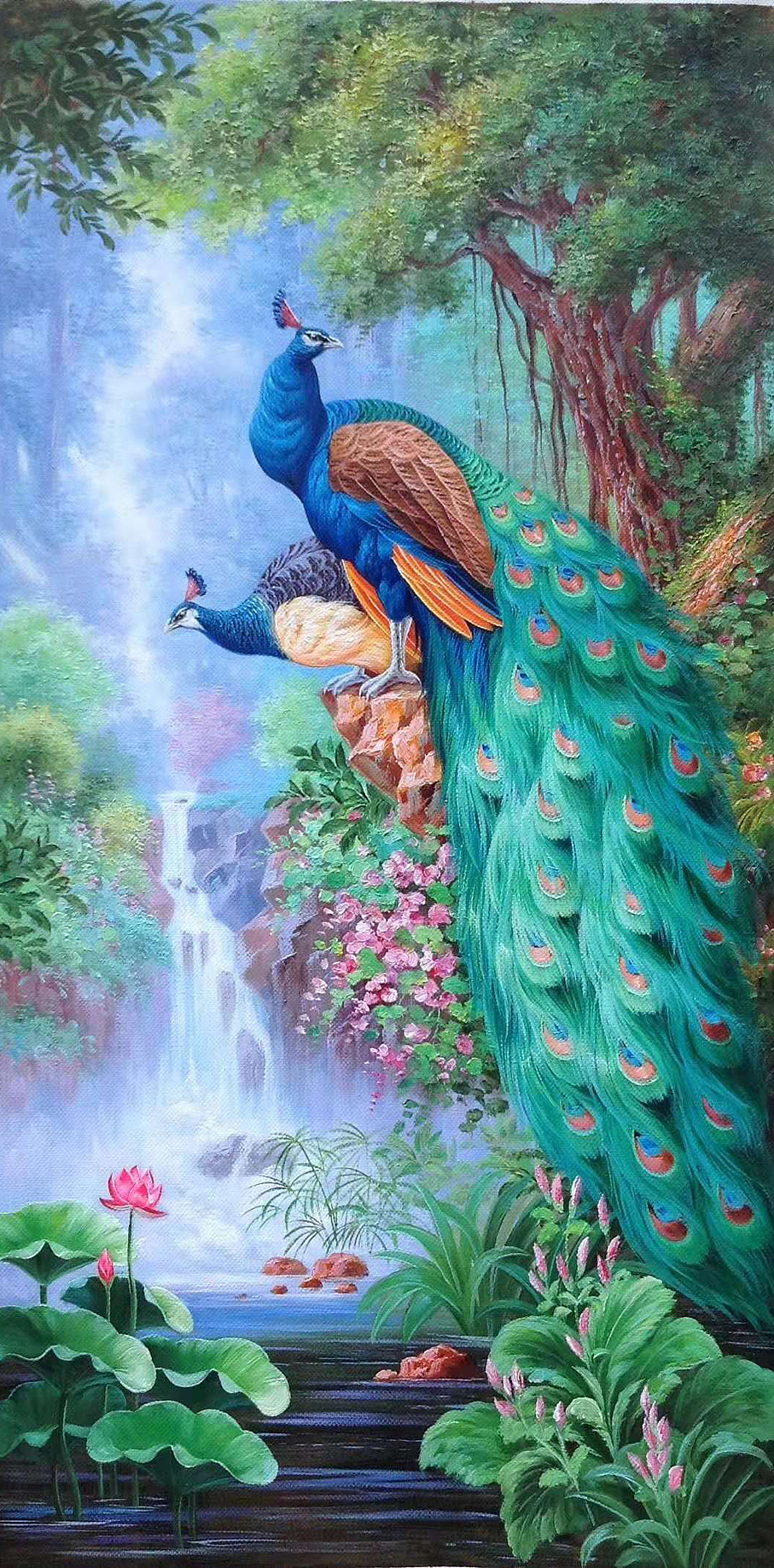 手绘油画—孔雀|纯艺术|绘画|壹伍玖艺术_原创作品-站酷(zcool)