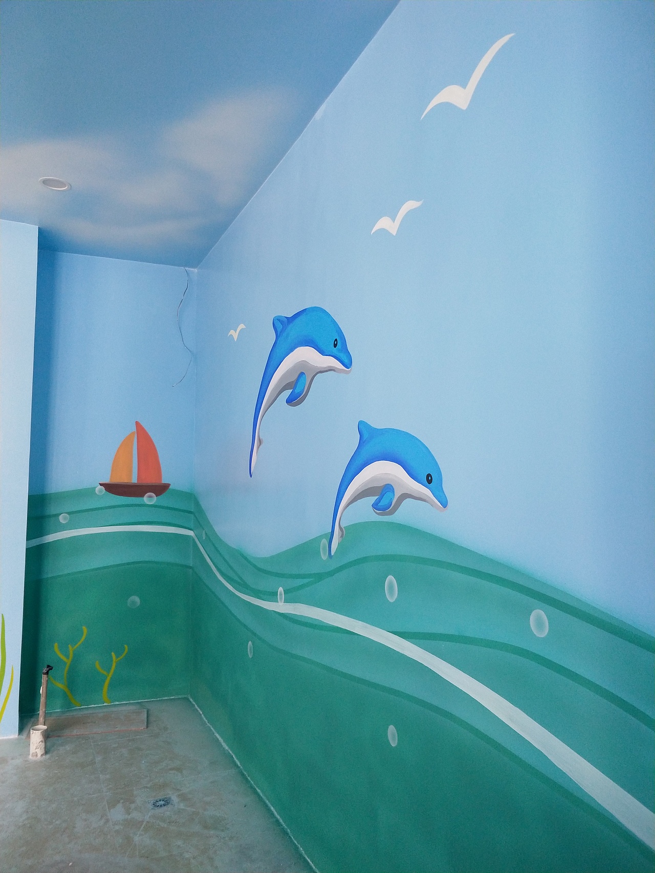 昆明游泳馆彩绘设计壁画装饰 - 原创作品 - 站酷(zcool)