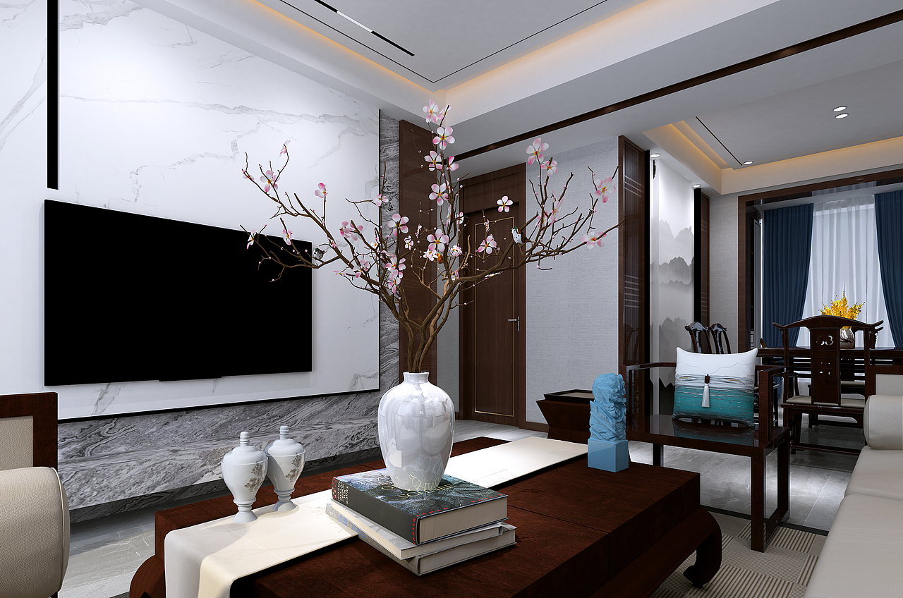 新中式（图ZMjQ1NTg2MzIw） - 家装设计 - 站酷设计师和美室内设计原创素材 - 站酷ZCOOL