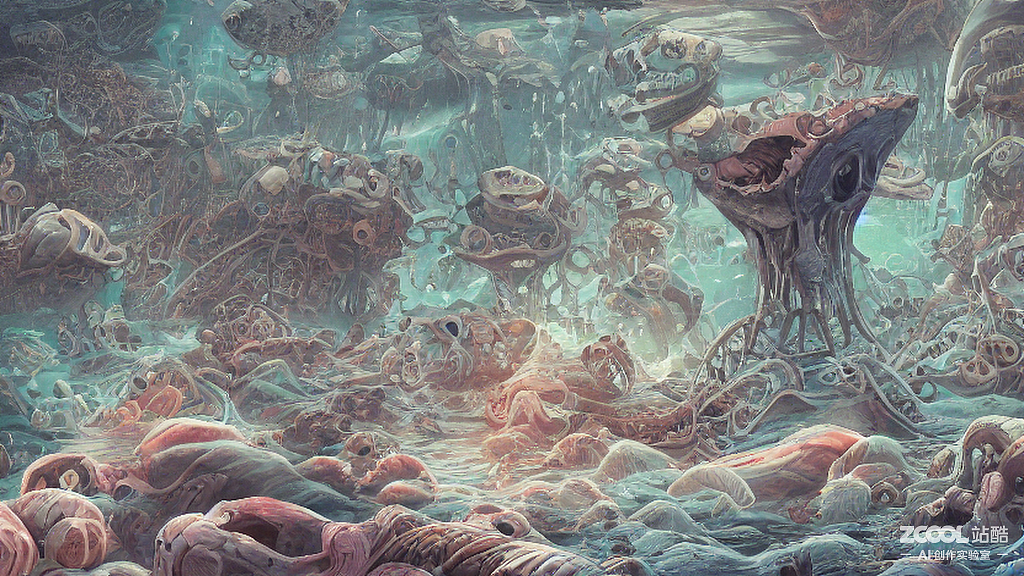 #AI创作实验室#白骨深海（图ZMzE4NjkzNDI4） - AI作品 - 站酷设计师樱桃红不红原创素材 - 站酷ZCOOL