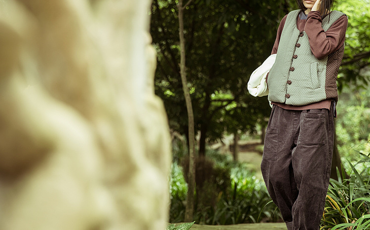 成都原创设计女式新款秋冬灯芯绒阔腿休闲裤长裤文艺术范