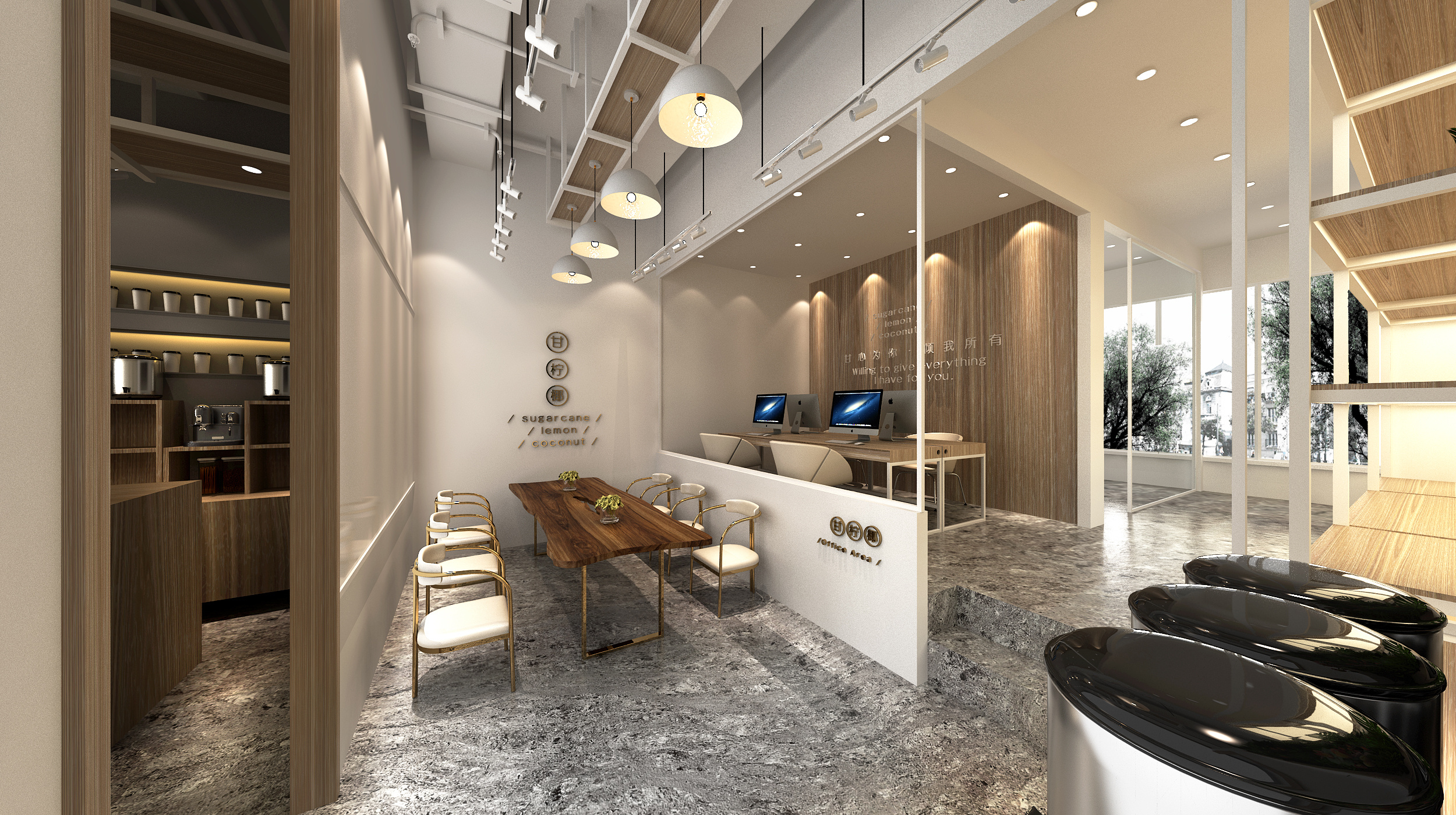 甘柠椰新式茶饮店设计|空间|家装设计|xuxu0208 - 原创作品 - 站酷