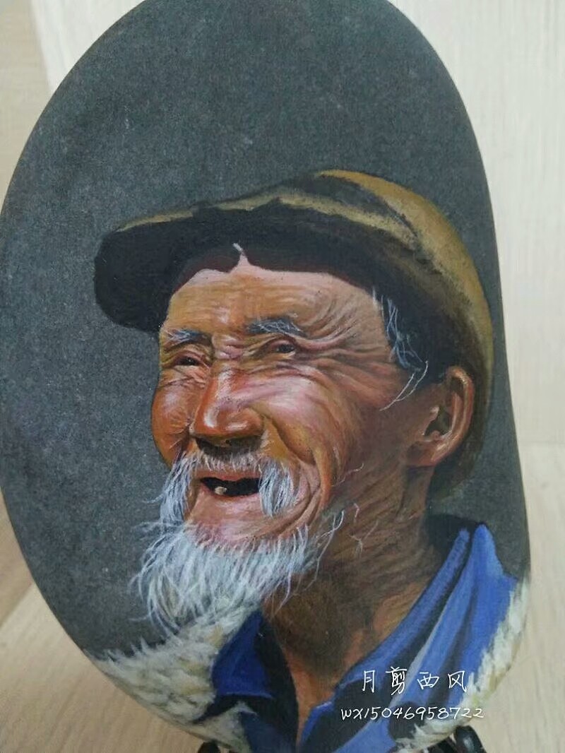 手绘石头画（图ZMTE0NDE5ODEy） - 其他手工艺 - 站酷设计师月剪西风原创素材 - 站酷ZCOOL
