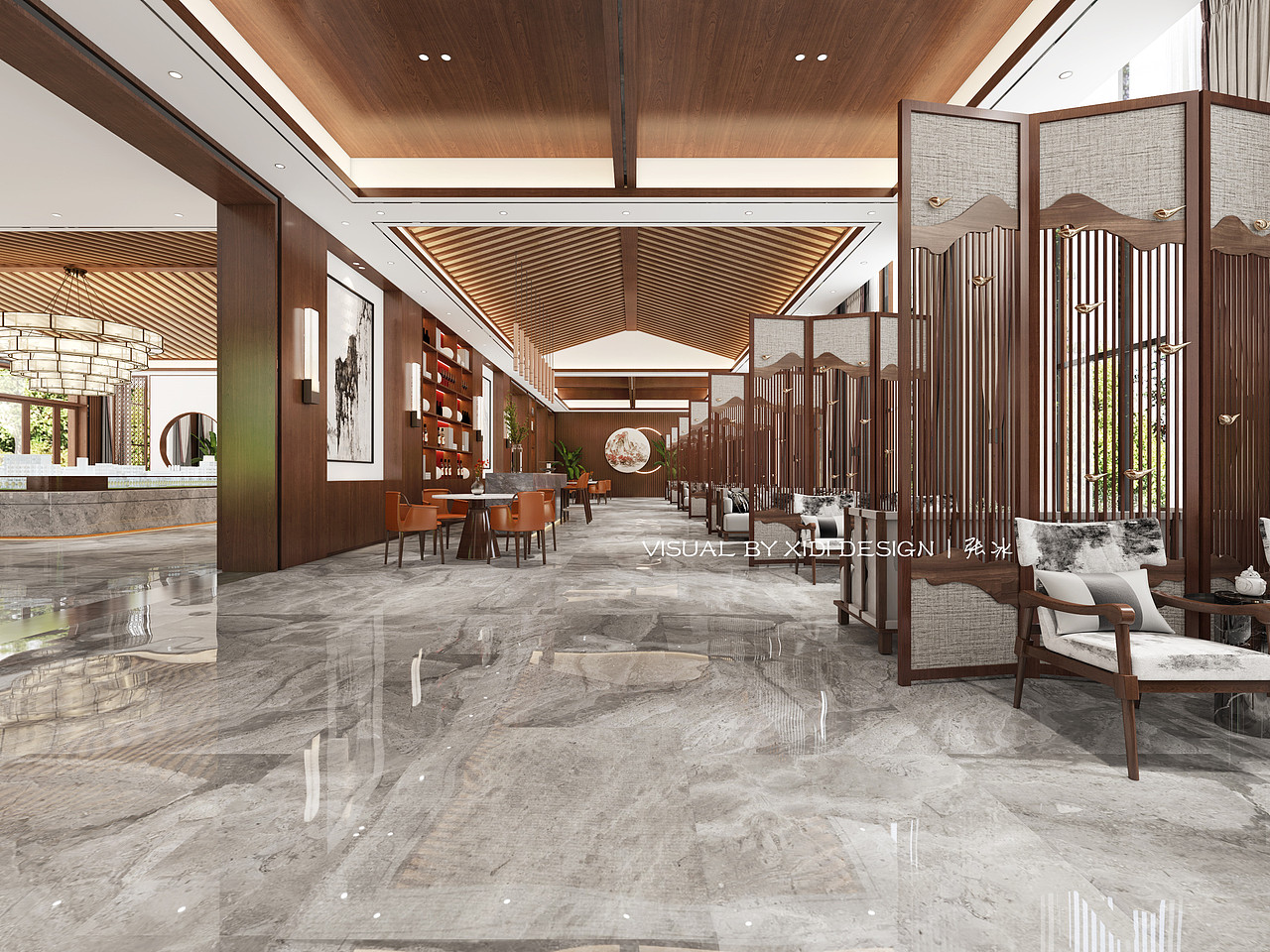 柯街温泉小镇售楼部大厅及外立面效果图案例