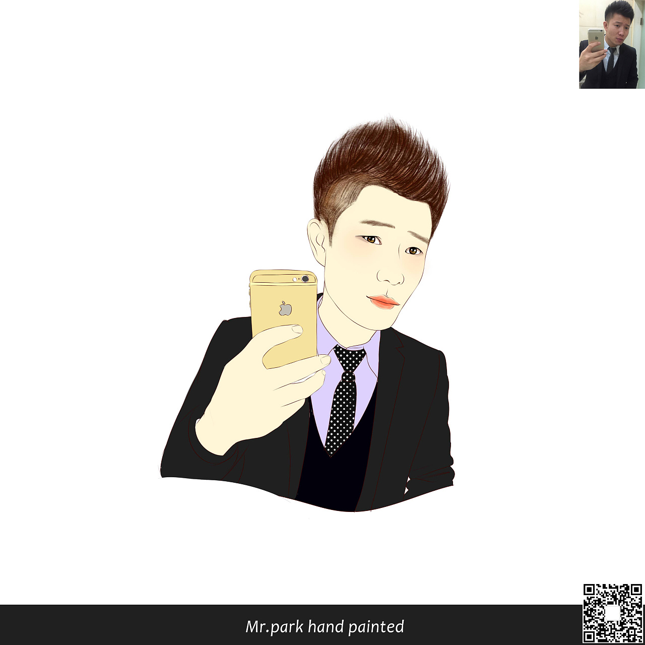 手绘画像/ 手绘人像/人物插画/微信头像|插画|创作习作|朴先生手绘工