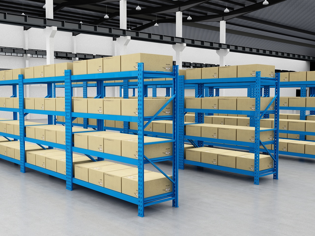 仓库货架效果图