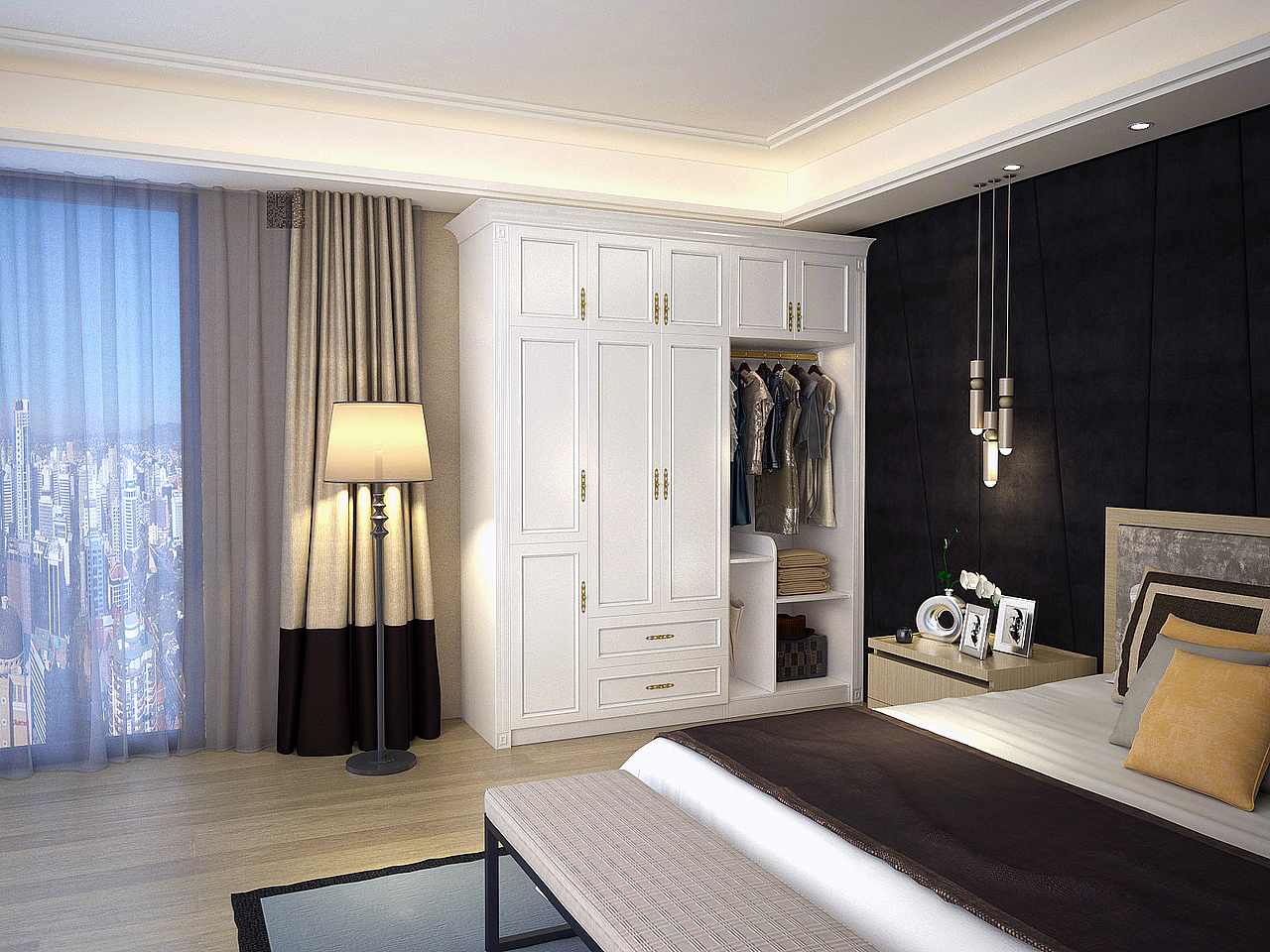 整体家具定制——简欧掩门衣柜