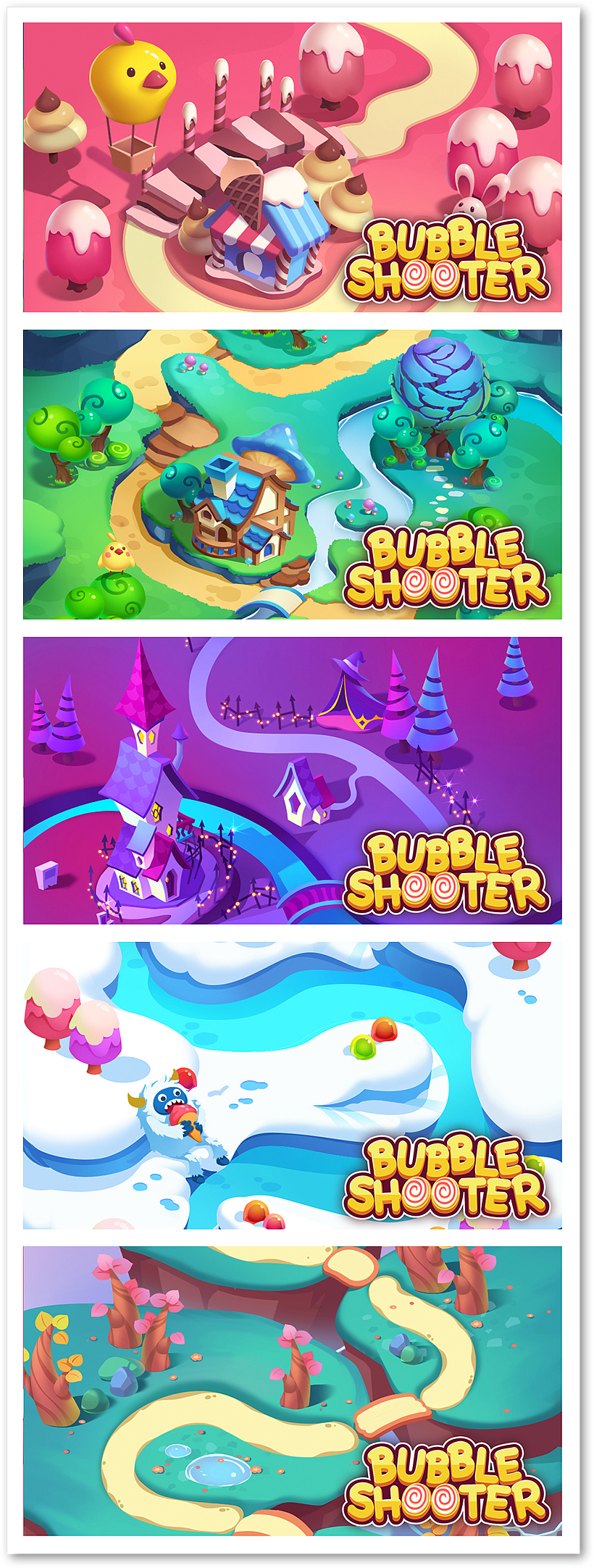 休闲游戏《bubble shooter》游戏美术（图ZMTQ3MTUxOTg4） - 游戏原画 - 站酷设计师六翼喀啦原创素材 - 站酷ZCOOL