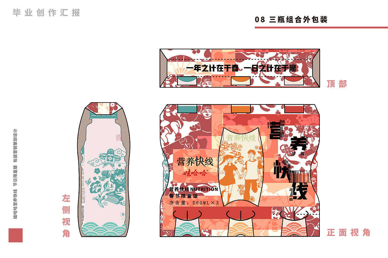 娃哈哈营养快线春节限量版包装设计
