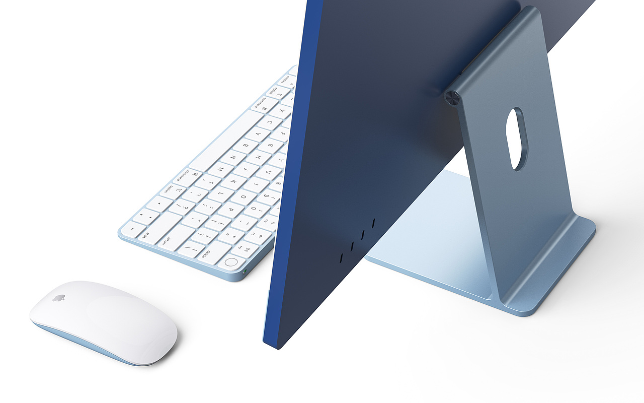 appleimac苹果一体电脑3d模型键盘鼠标