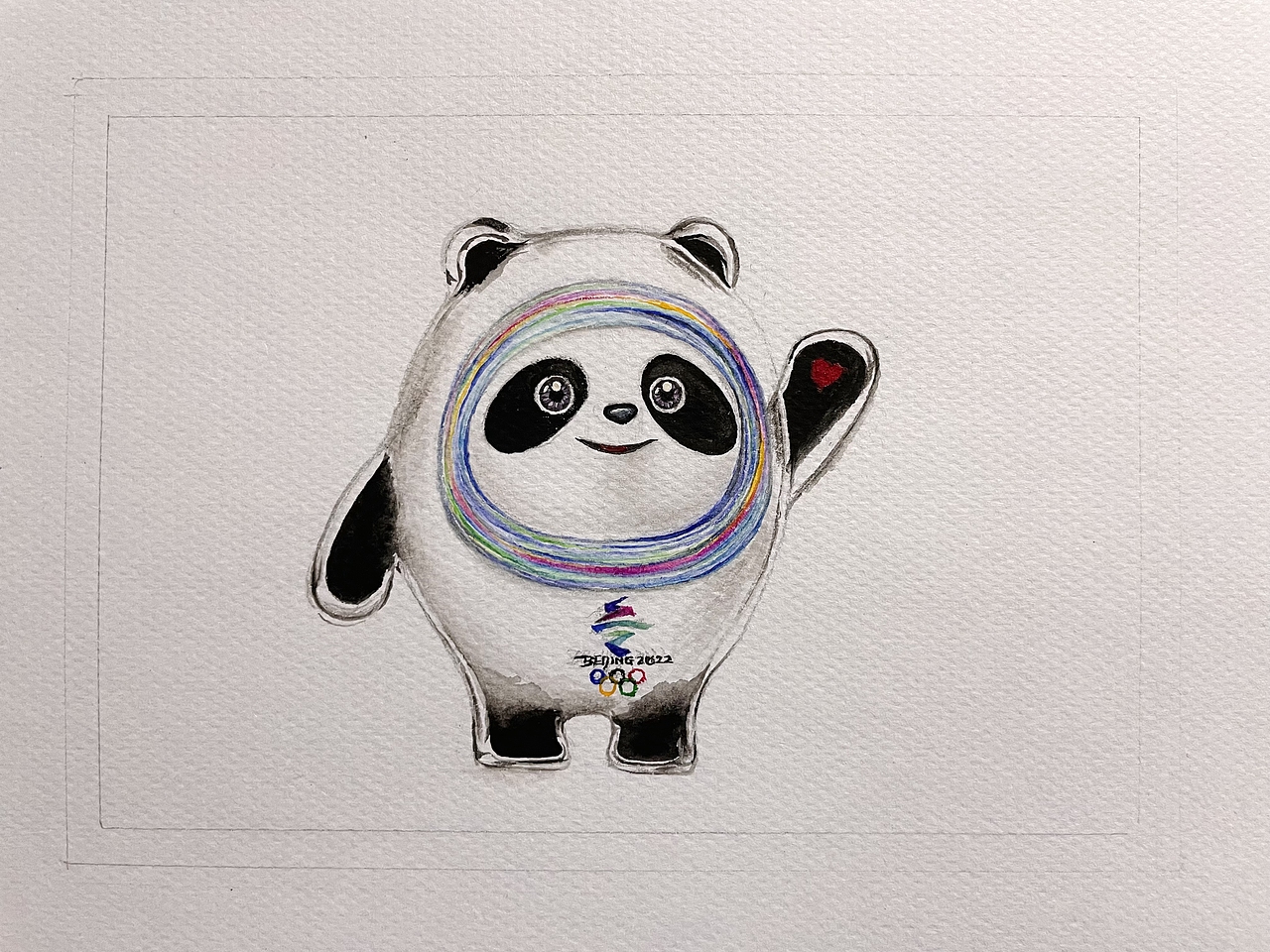 手绘自制限量版冰墩墩