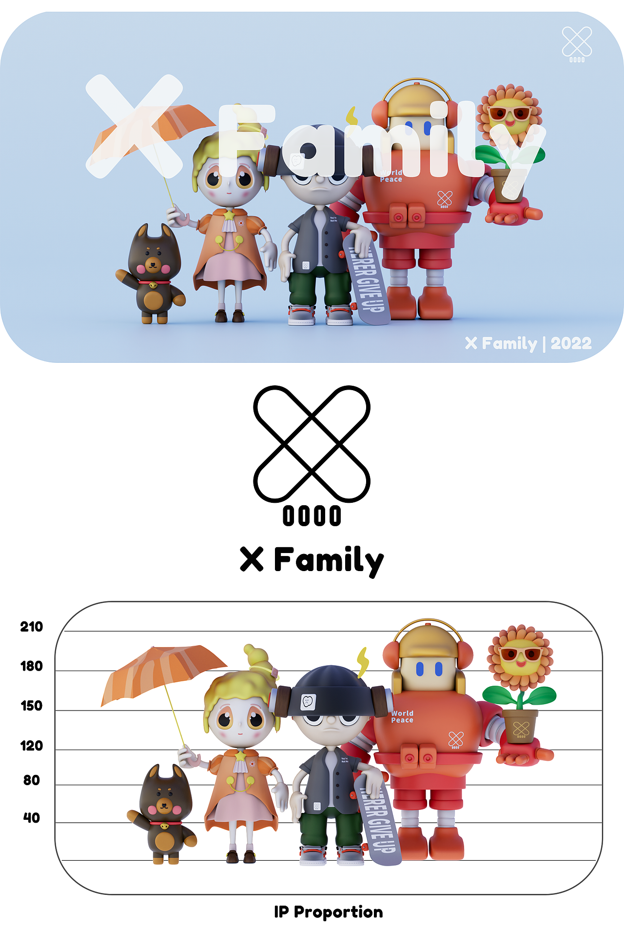 X Family IP形象設計（圖ZMjk5Njc2Mzk2） - 其他平面 - 站酷設計師XXC丶原創(chuàng)素材 - 站酷ZCOOL