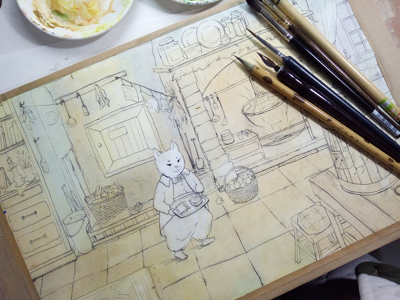 铺上底色的大色块