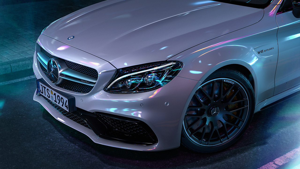 霓虹下的奔驰 amg c63