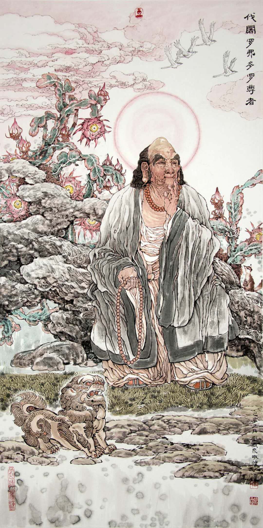 释迦牟尼和十八罗汉-中国最美唐卡-图片