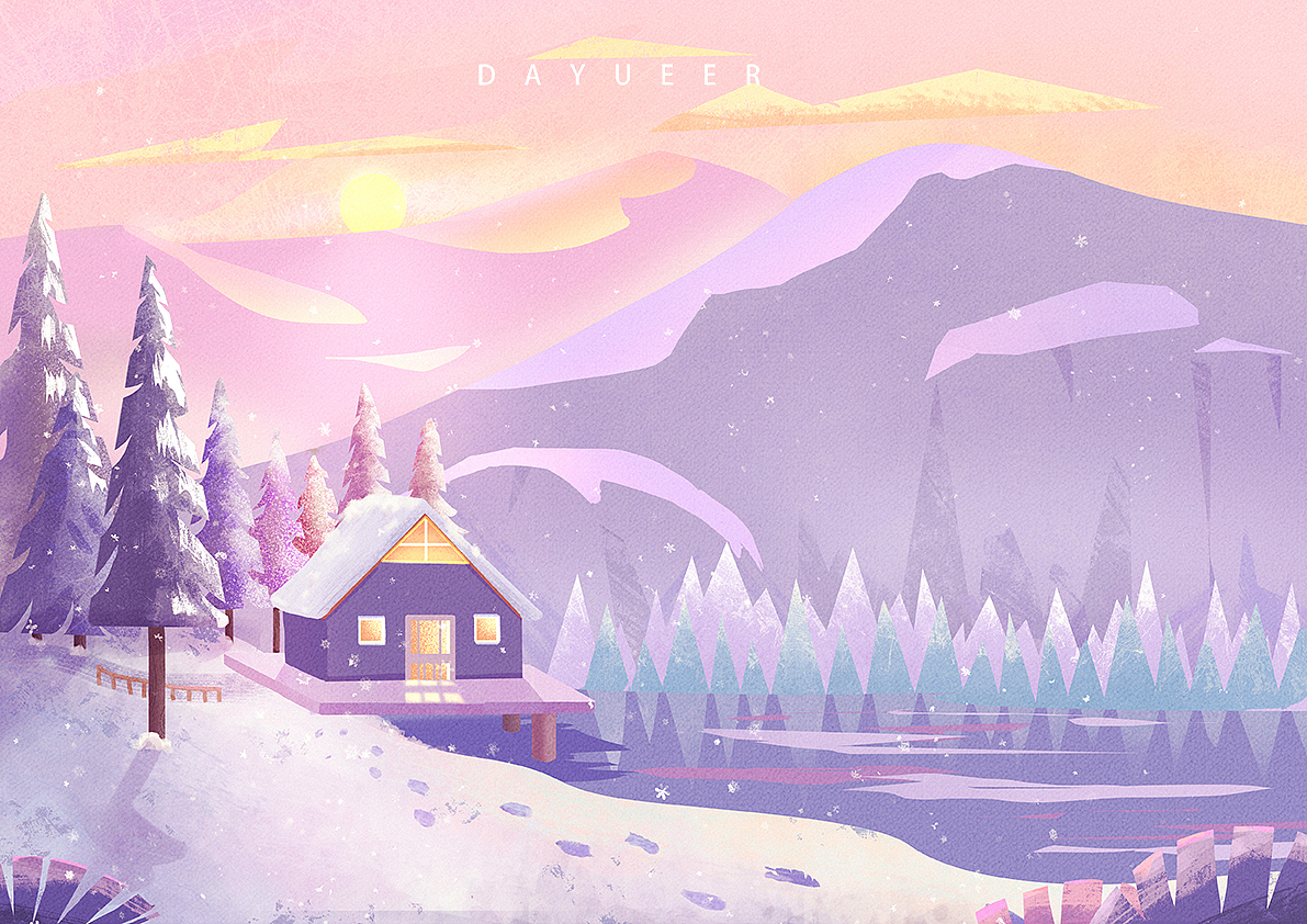 冬日雪景（图ZMTk4MjczMTAw） - 商业插画 - 站酷设计师大悦儿_Aimee原创素材 - 站酷ZCOOL