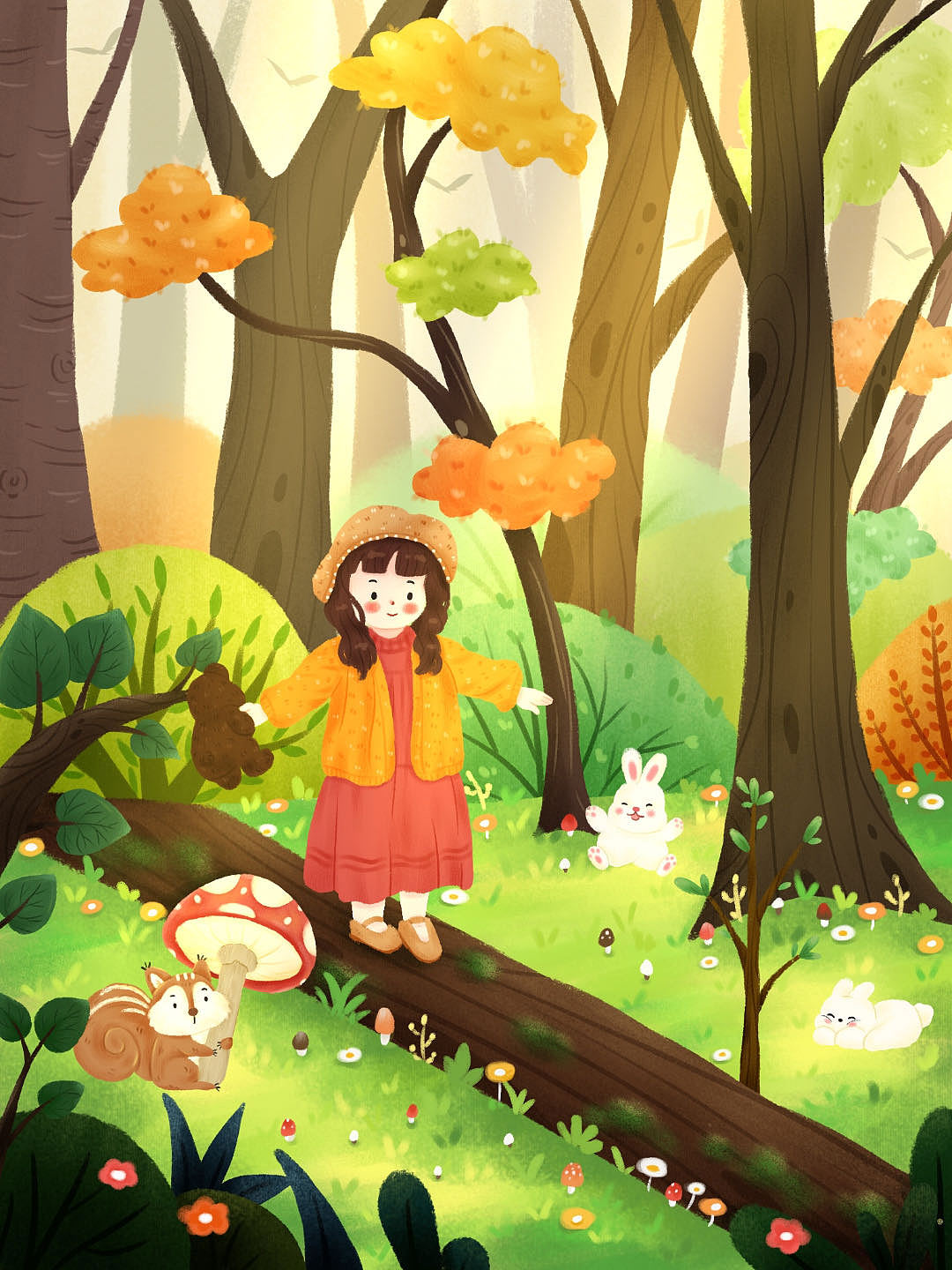 森林小场景插画