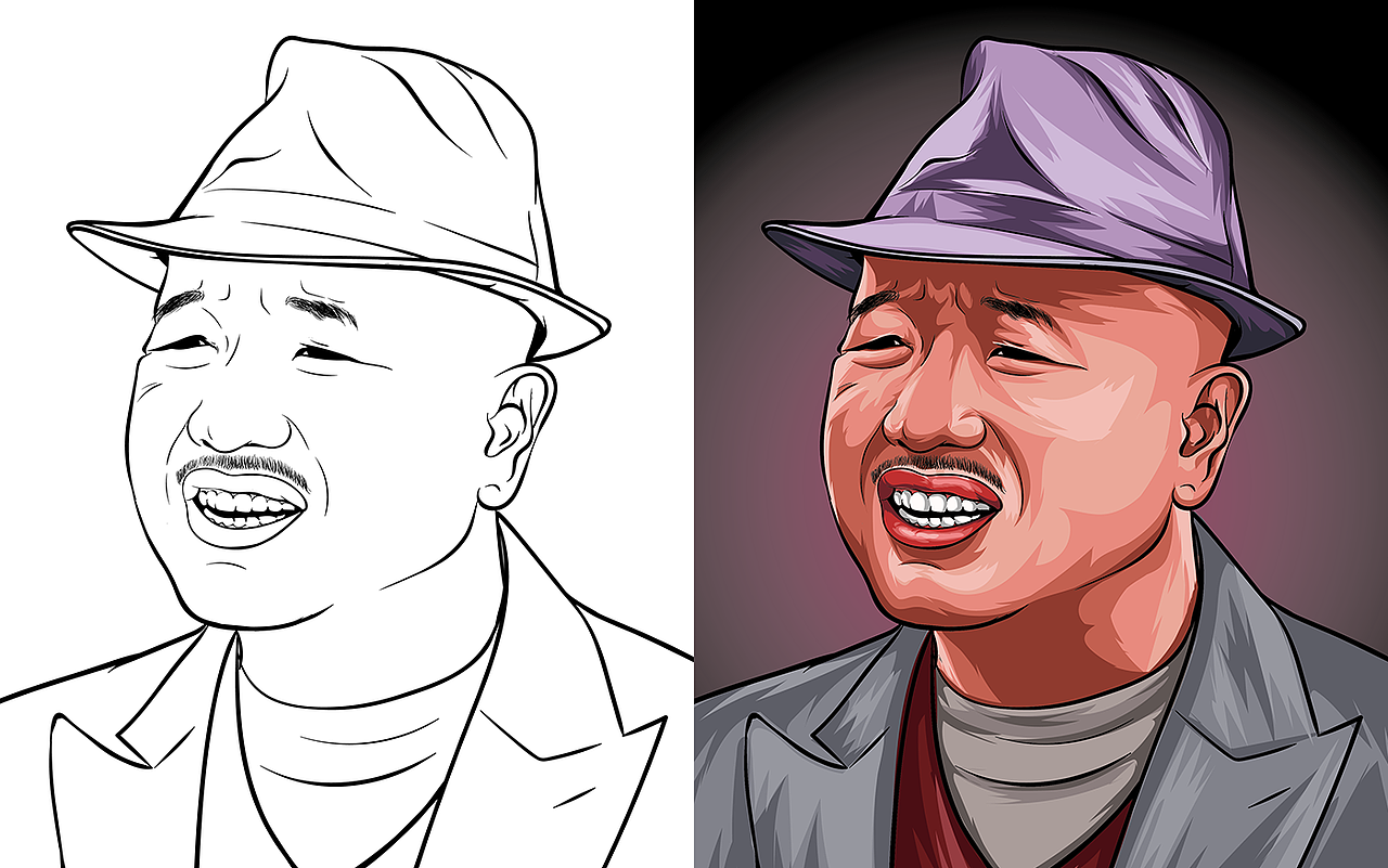 手绘AI矢量插画头像,近期练习作品,请多赐教!