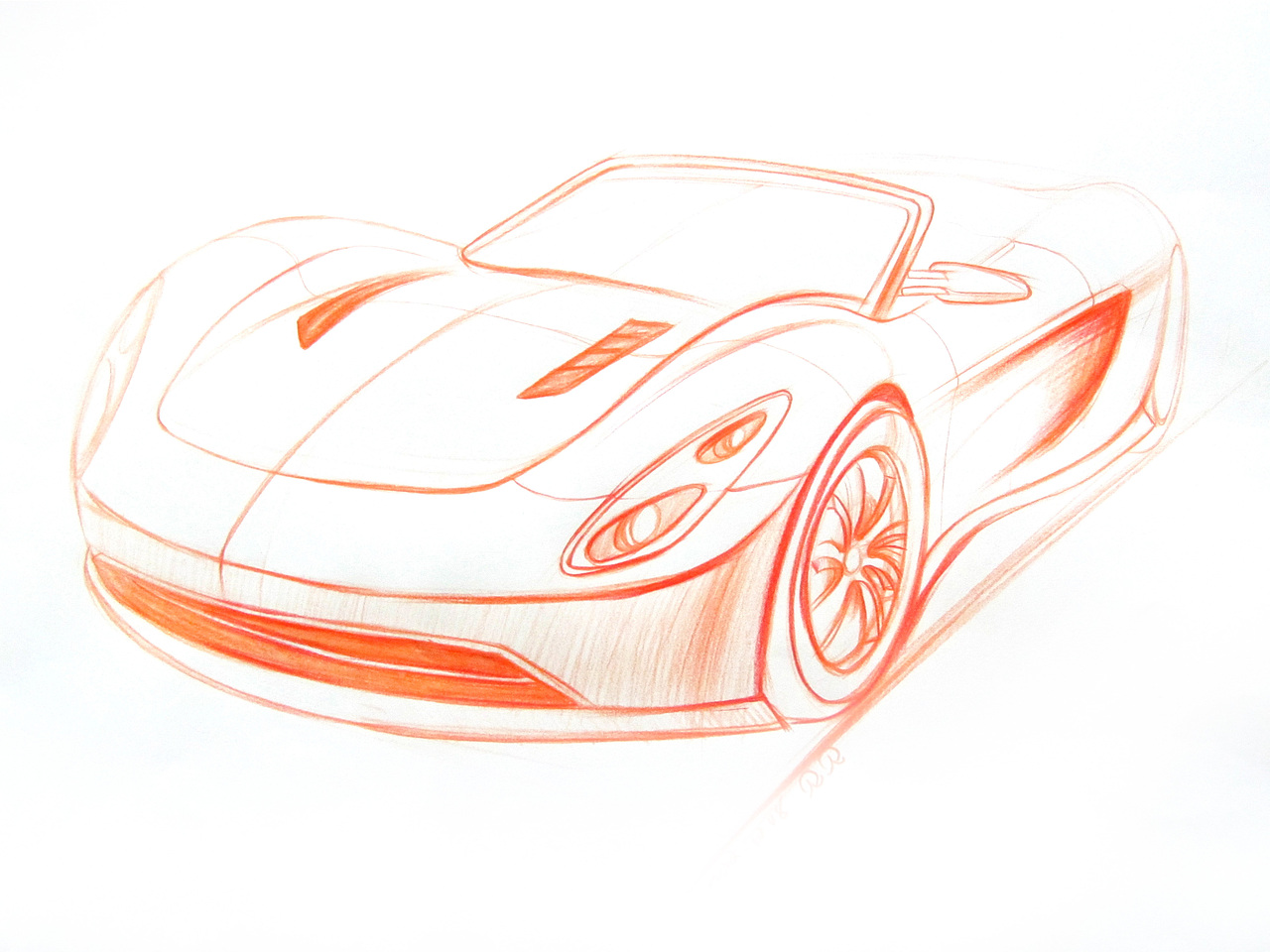 手绘汽车