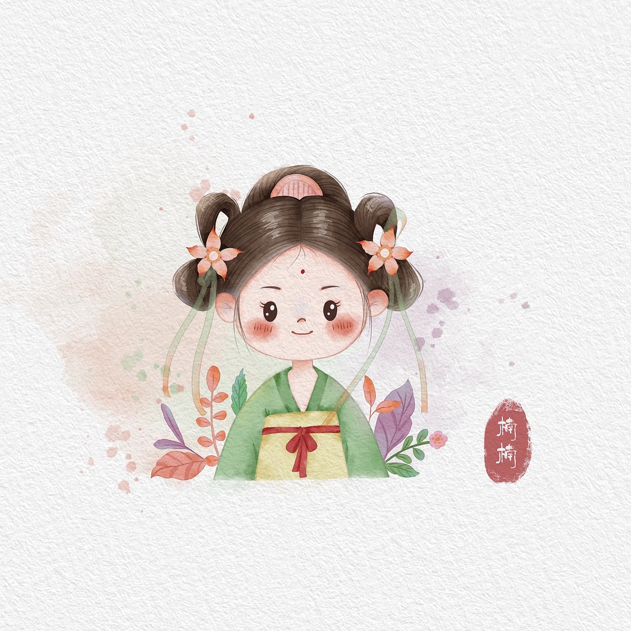 临摹|水彩古风|Q版头像