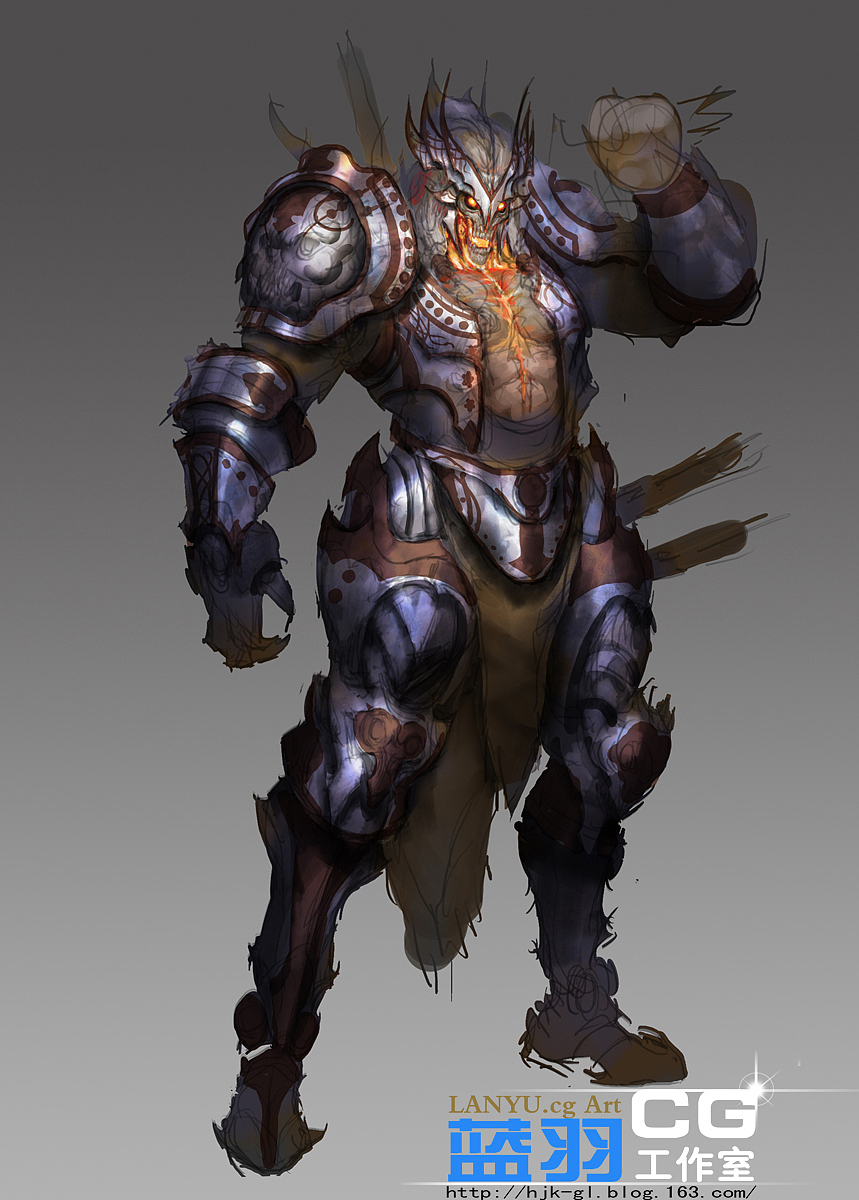 《骷髅头战士》+绘画过程（高灵作品）（图ZNjk2MzcwNA==） - 概念设定 - 站酷设计师高灵原创素材 - 站酷ZCOOL