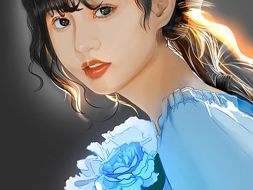 漂亮的蓝色系小姐姐,画她!!!