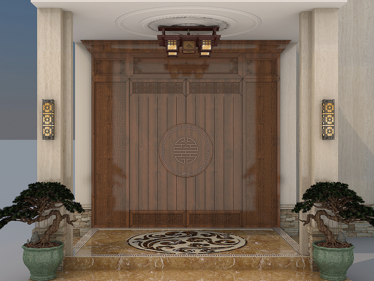 新中式实木门（图ZNjgwOTMxMTY=） - 家装设计 - 站酷设计师李宗策原创素材 - 站酷ZCOOL