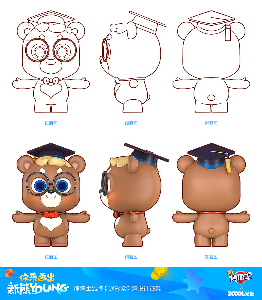已参与 :画出你的新熊young - 熊博士品牌卡通形象