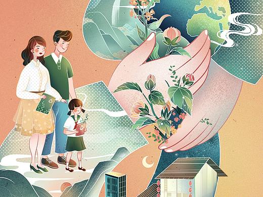 人民日报插画配图