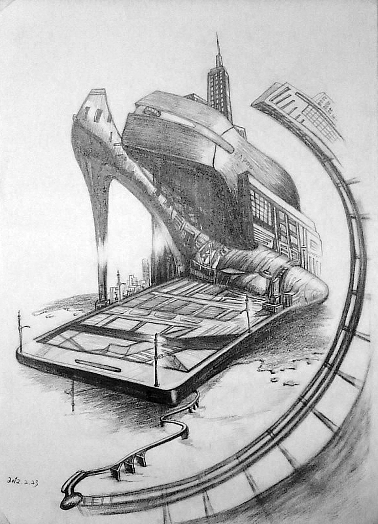 创意版-楼、高跟鞋、手机