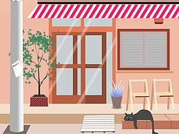 街边小店插画