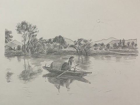 为杂志画的黑白插图