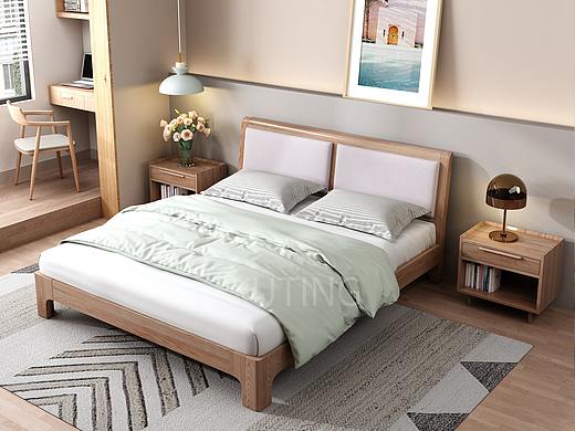 北欧实木床