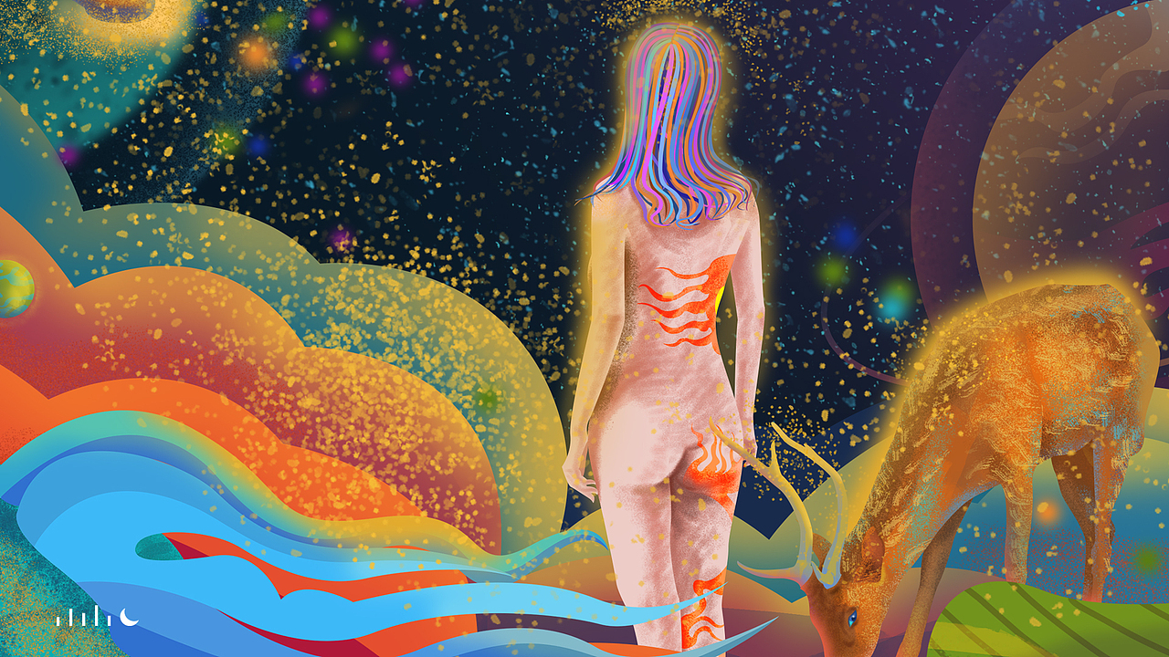 《欲神》（图ZMTYyODYzNzIw） - 商业插画 - 站酷设计师小小月79原创素材 - 站酷ZCOOL