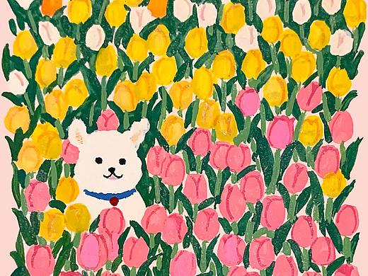 雨希原创 春日花束系列插画