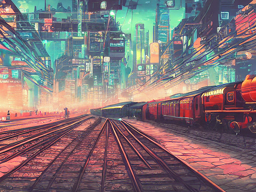 #AI创作实验室#蒸汽火车，海边，行驶中。