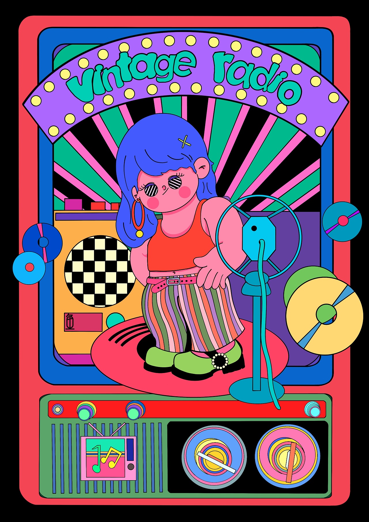 复古电台|插画|艺术插画|小葵屿鱼 - 原创作品 - 站酷 (zcool)