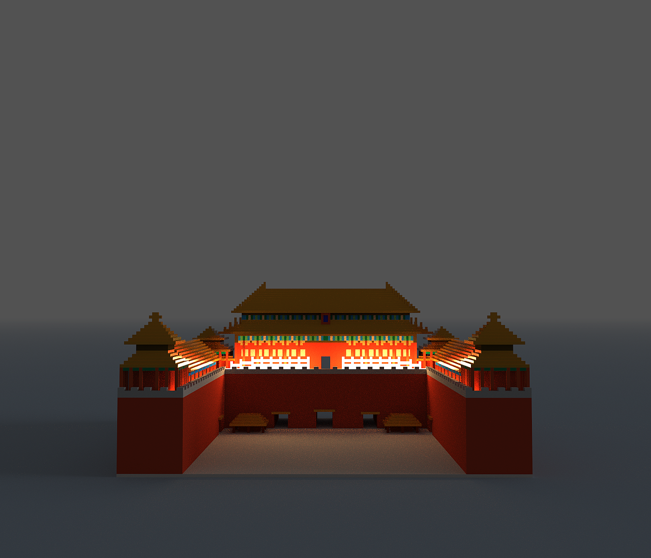 北京古建筑3D像素设计（图ZMTE0MTAzMjgw） - 建筑/空间 - 站酷设计师何思佳原创素材 - 站酷ZCOOL